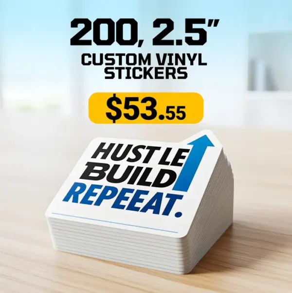 200 2.5" Custom Vinyl Stickers